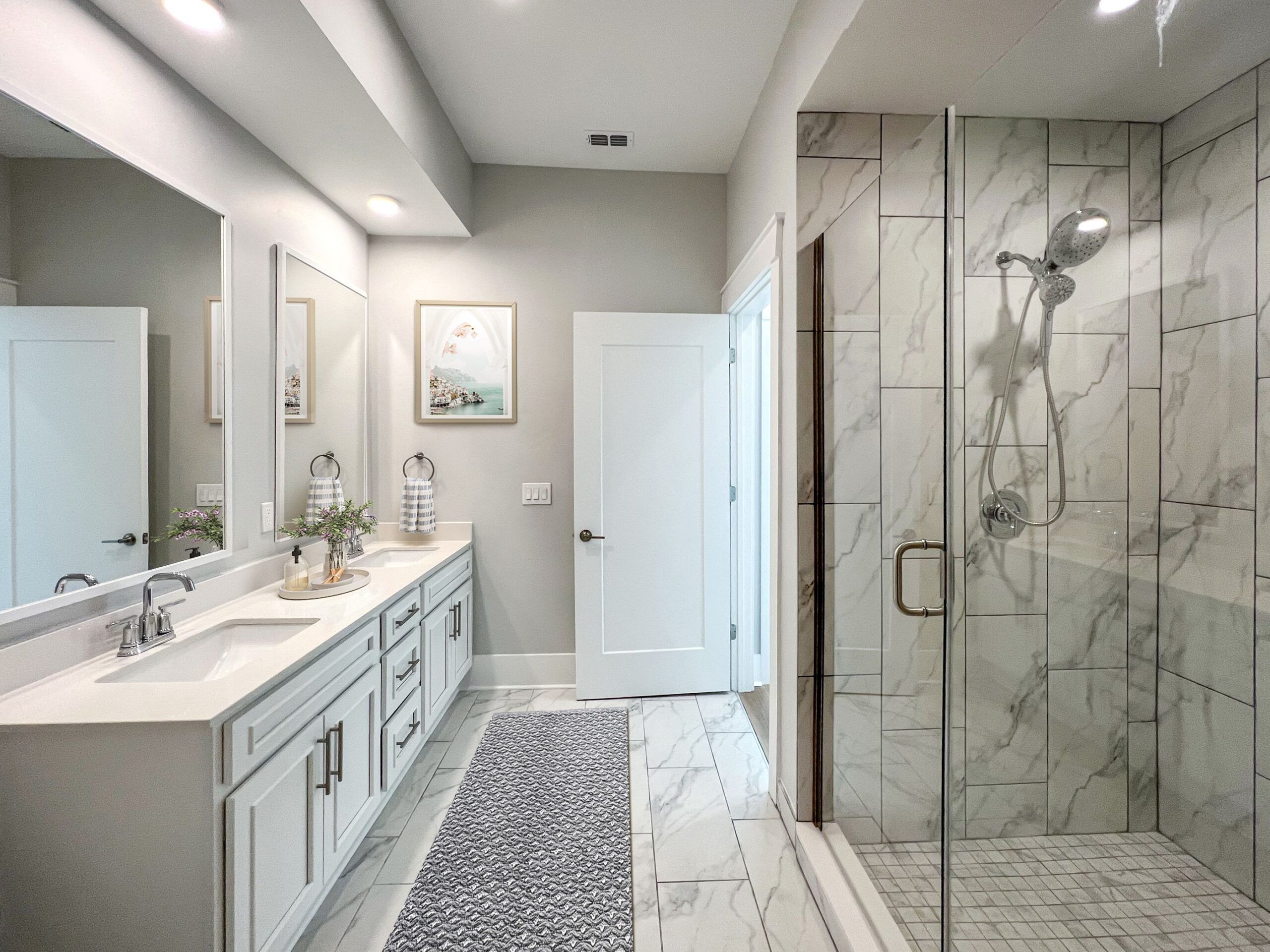 Beautiful bathroom with designer features and amenities at The Emerson On Rocky Point
